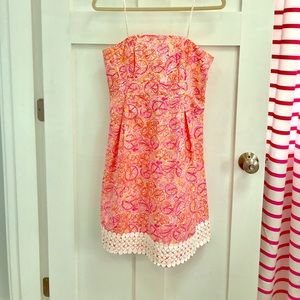 Lilly Pulitzer strapless with fun lace border